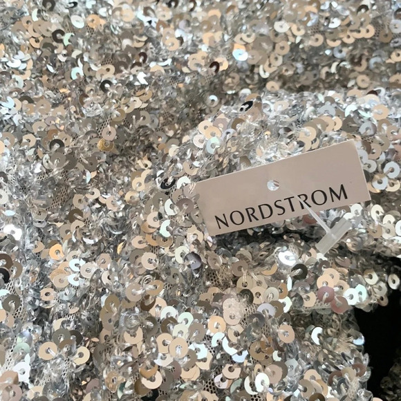 ROTATE BIRGER CHRISTENSEN Samantha Sequined Stretch Mini Wrap Dress Silver 4 - Picture 13 of 13